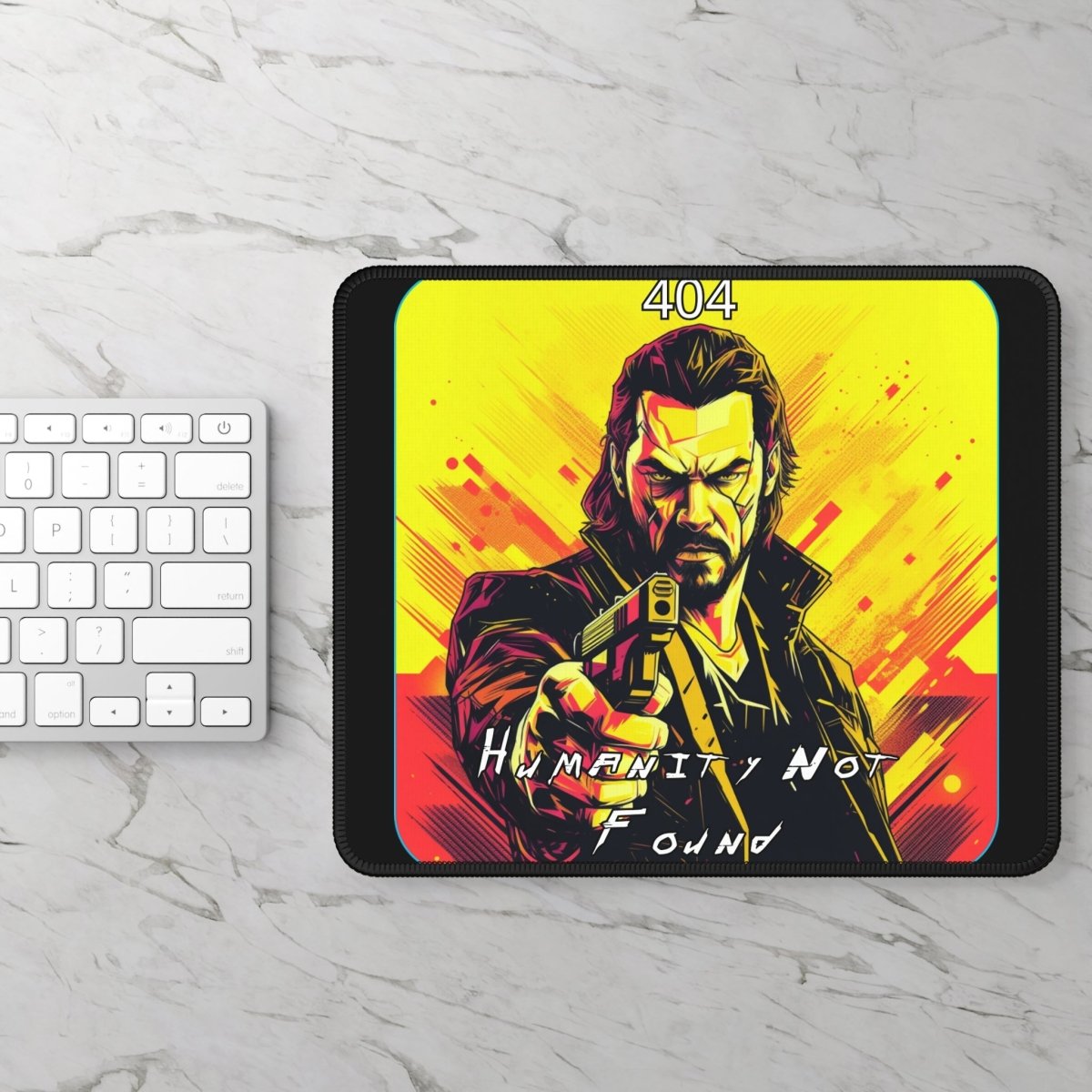 Goated Goods - Cyberpunk 2077 - 404 Humanity Not Found - Mouse Pad - Rectangle - 9" × 7"