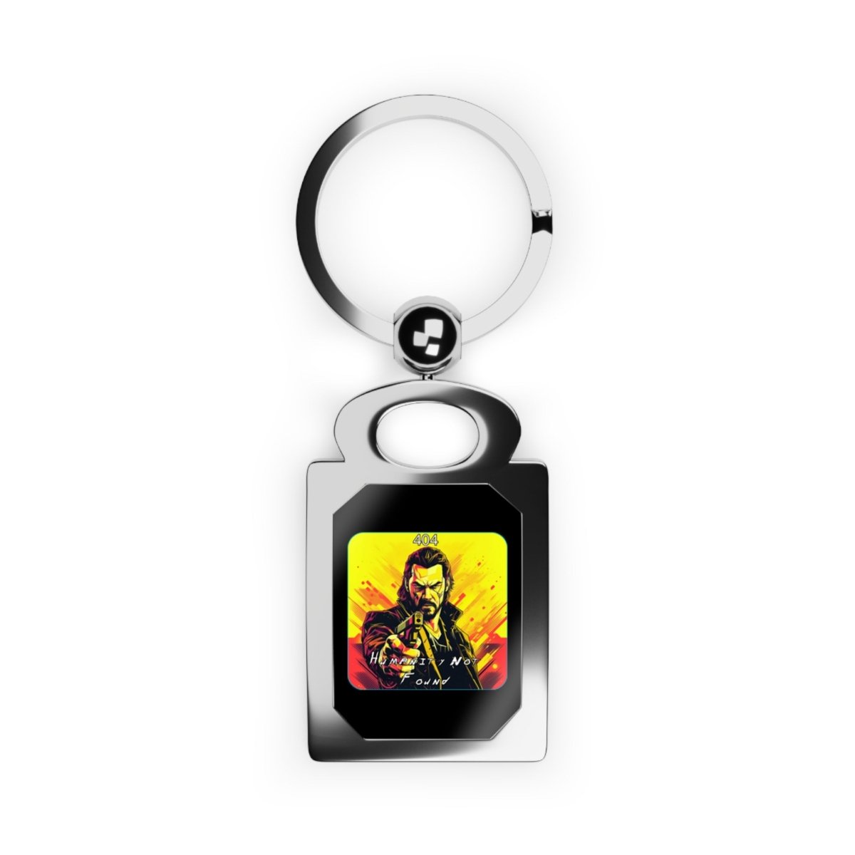 Goated Goods - Cyberpunk 2077 - 404 Humanity Not Found - Silver Keychain - One size - Glossy