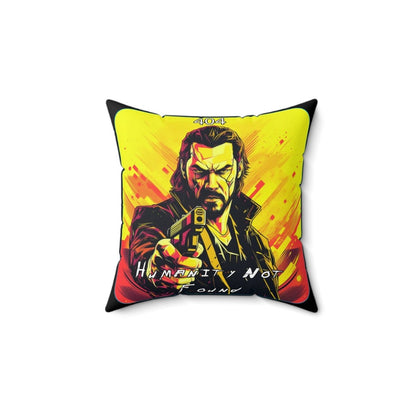 Goated Goods - Cyberpunk 2077 - 404 Humanity Not Found - Square Pillow - 14" × 14" -