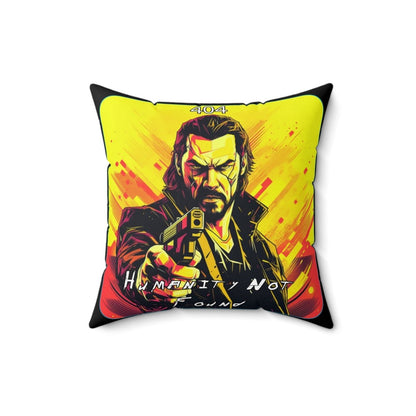 Goated Goods - Cyberpunk 2077 - 404 Humanity Not Found - Square Pillow - 16" × 16" -