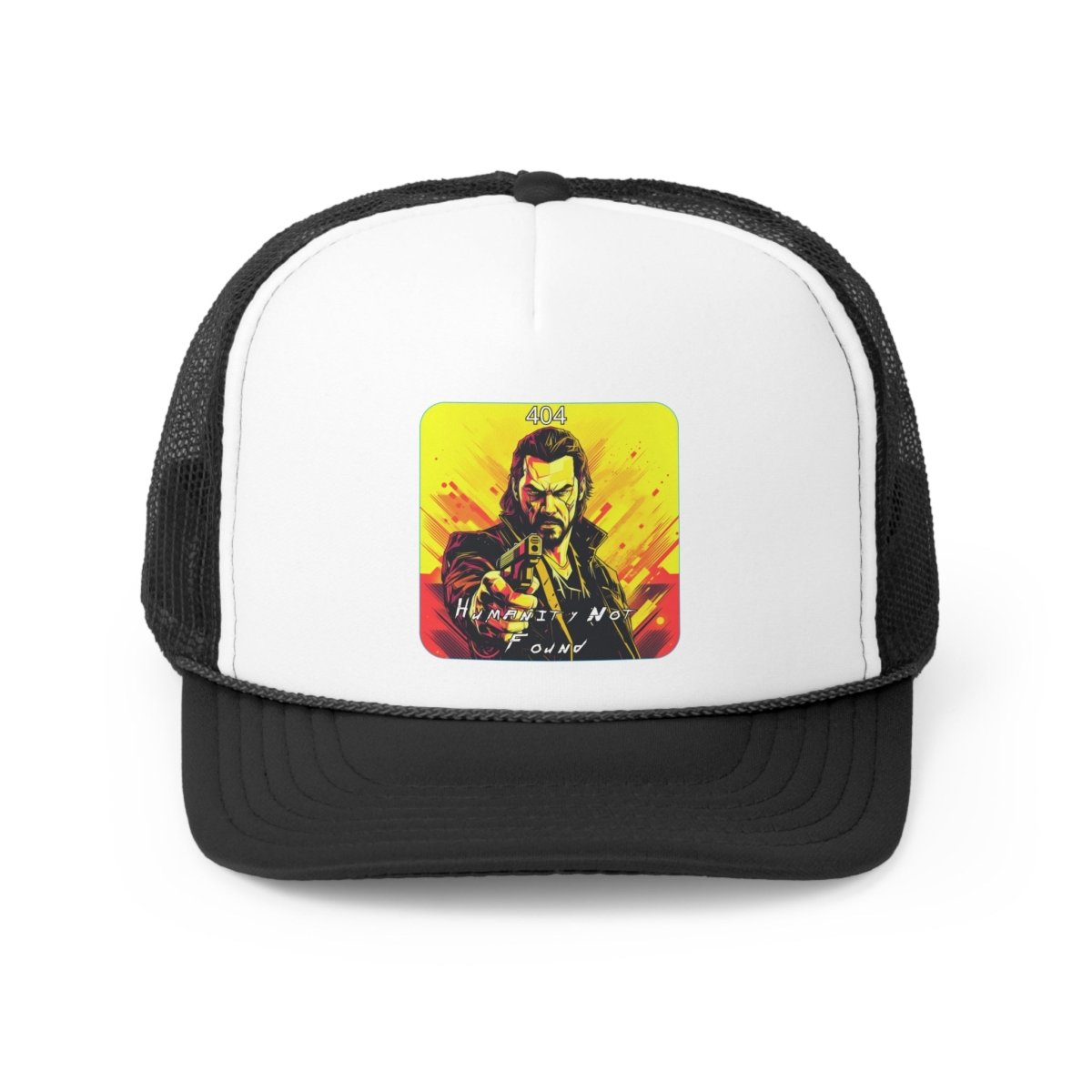 Goated Goods - Cyberpunk 2077 - 404 Humanity Not Found - Trucker Hat - Black - One size