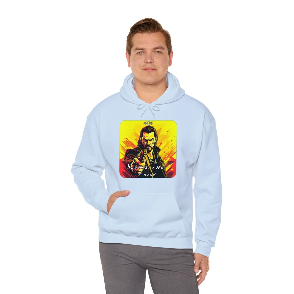 Goated Goods - Cyberpunk 2077 - 404 Humanity Not Found - Unisex Hoodie - Light Blue - S