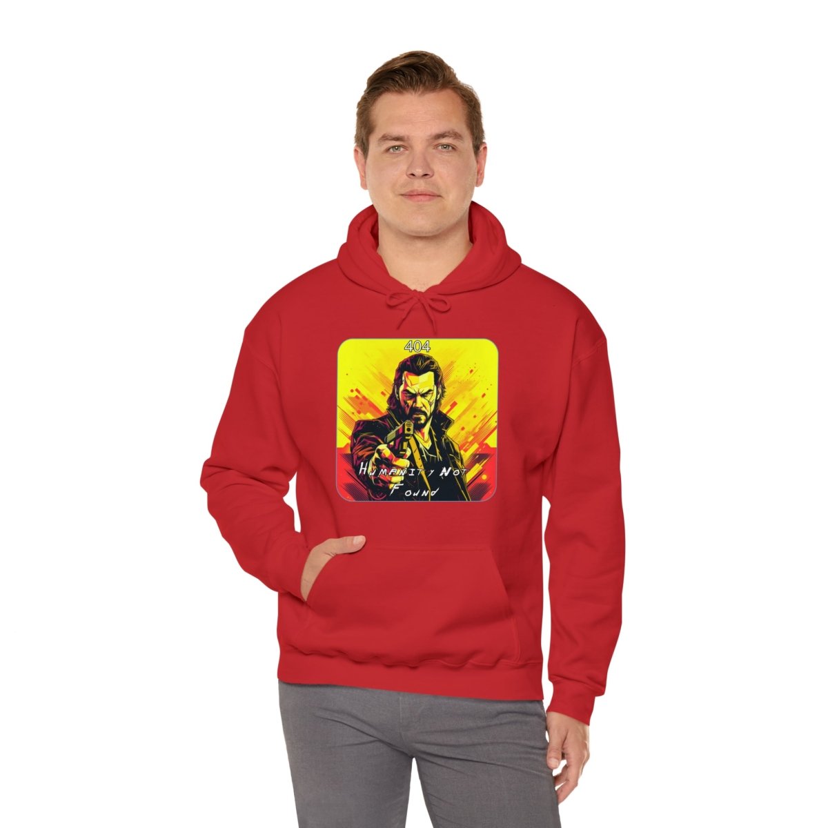 Goated Goods - Cyberpunk 2077 - 404 Humanity Not Found - Unisex Hoodie - Red - S