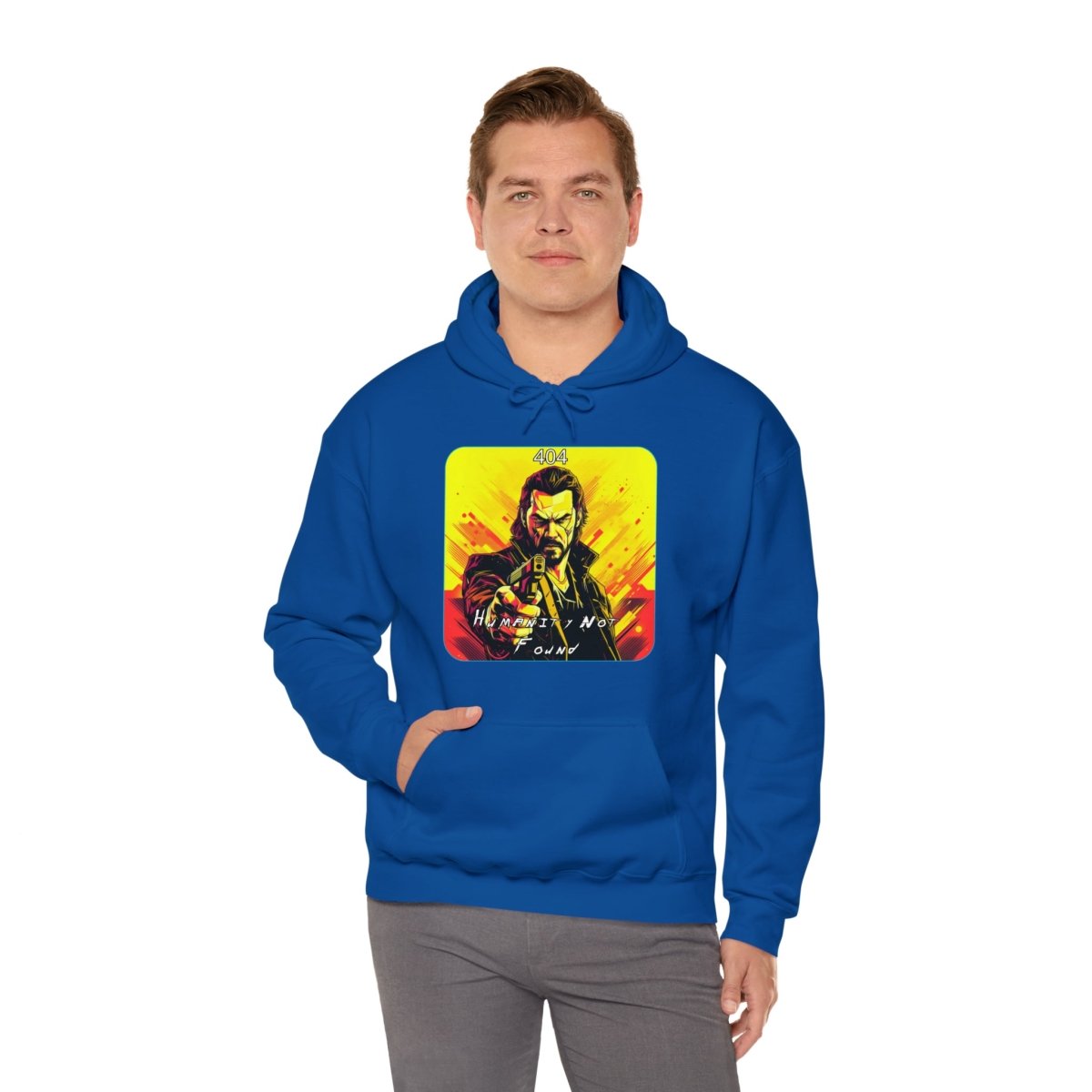 Goated Goods - Cyberpunk 2077 - 404 Humanity Not Found - Unisex Hoodie - Royal - S