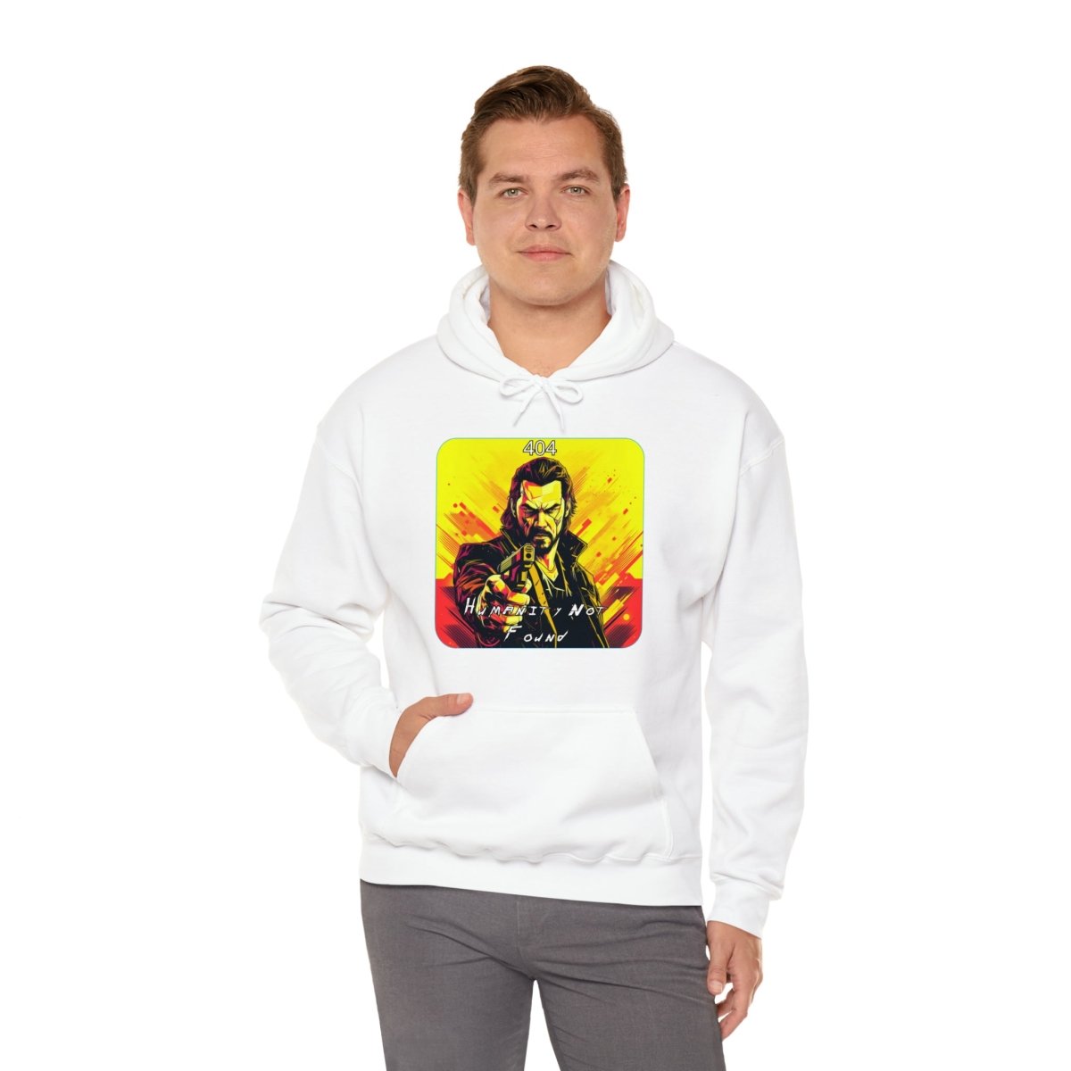 Goated Goods - Cyberpunk 2077 - 404 Humanity Not Found - Unisex Hoodie - White - S