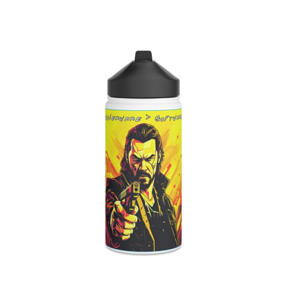 Goated Goods - Cyberpunk 2077 - Cyberware Software - Stainless Steel Water Bottle, Standard Lid - 12oz - White