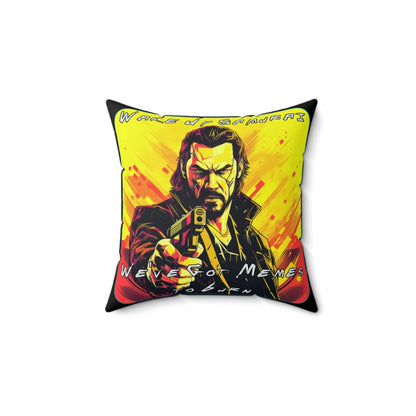 Goated Goods - Cyberpunk 2077 - Wake Up, Samurai - Square Pillow - 14" × 14" -