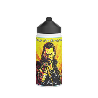 Goated Goods - Cyberpunk 2077 - Wake Up, Samurai - Stainless Steel Water Bottle, Standard Lid - 12oz - White