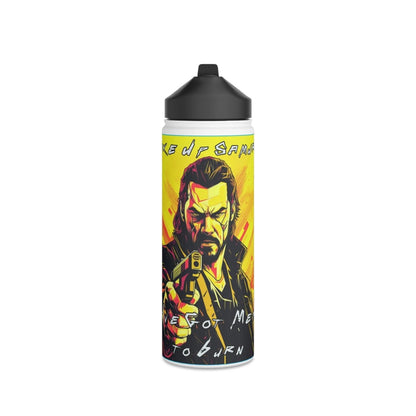 Goated Goods - Cyberpunk 2077 - Wake Up, Samurai - Stainless Steel Water Bottle, Standard Lid - 18oz - White