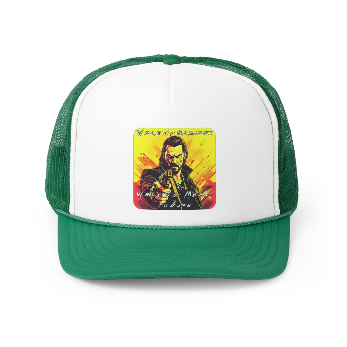 Goated Goods - Cyberpunk 2077 - Wake Up, Samurai - Trucker Hat - Green - One size