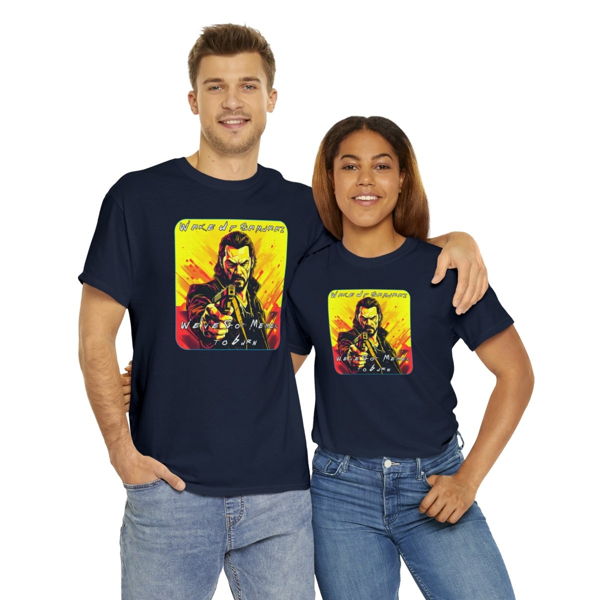 Goated Goods - Cyberpunk 2077 - Wake Up, Samurai - Unisex T-shirt - Navy - S