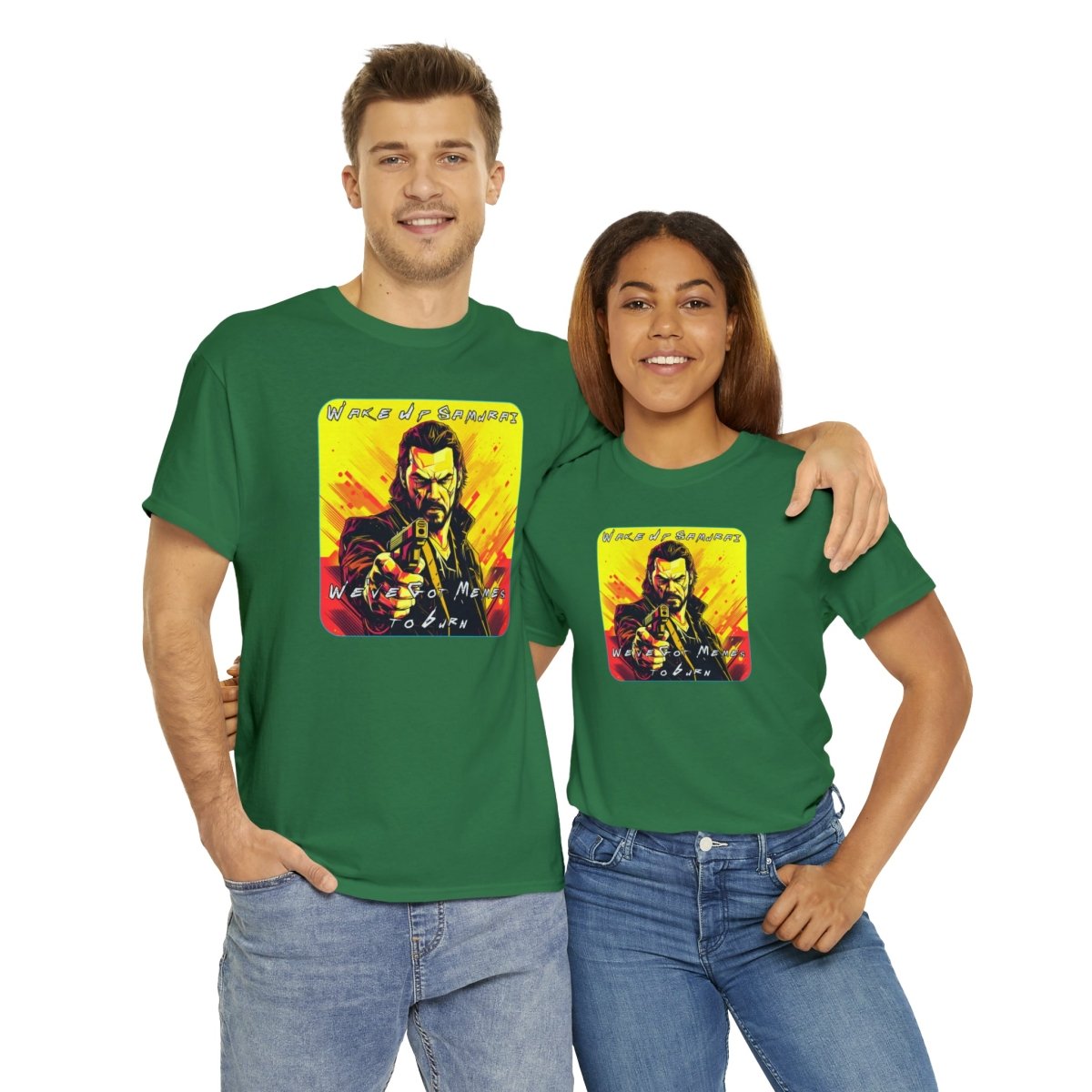 Goated Goods - Cyberpunk 2077 - Wake Up, Samurai - Unisex T-shirt - Turf Green - S