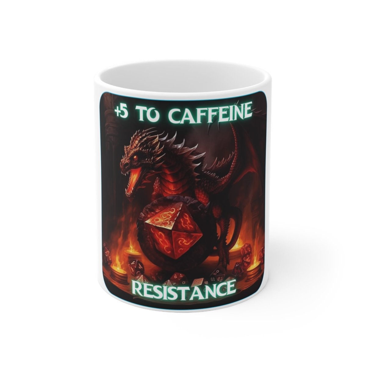 Goated Goods - D&D - +5 to Caffeine Resistance - Coffee Mug - 11oz -