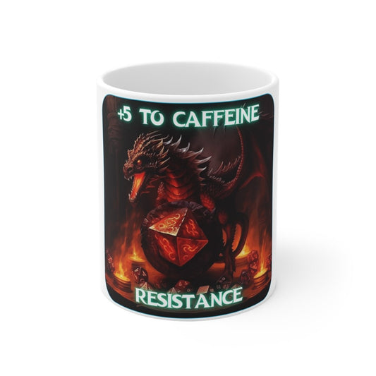 Goated Goods - D&D - +5 to Caffeine Resistance - Coffee Mug - 11oz -