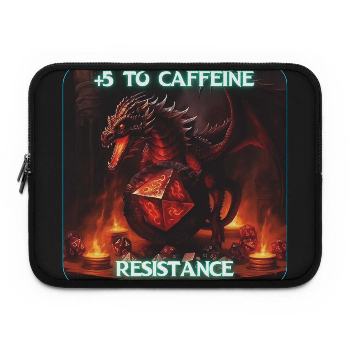 Goated Goods - D&D - +5 to Caffeine Resistance - Laptop Sleeve - Black - 13"