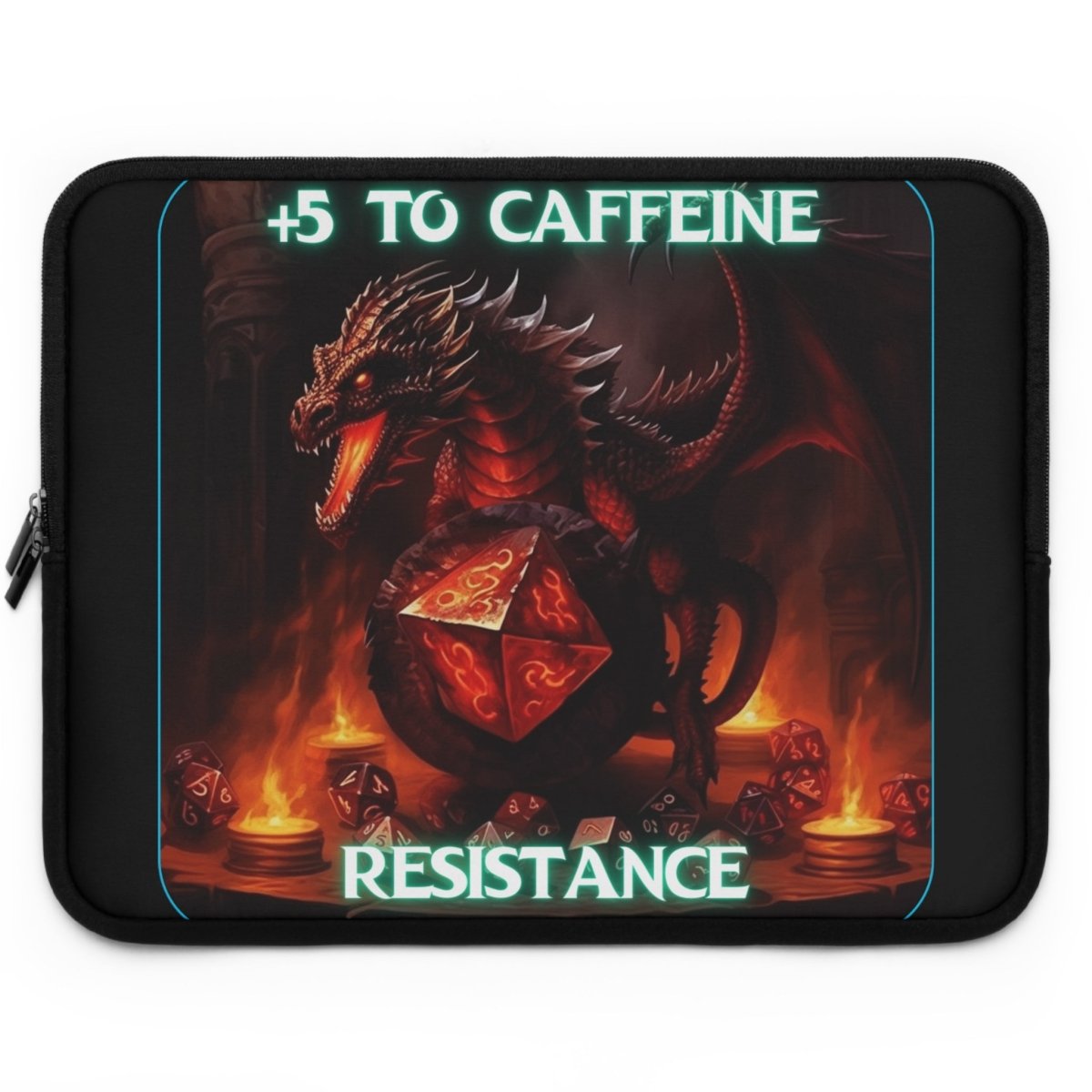 Goated Goods - D&D - +5 to Caffeine Resistance - Laptop Sleeve - Black - 17"