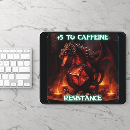 Goated Goods - D&D - +5 to Caffeine Resistance - Mouse Pad - Rectangle - 9" × 7"