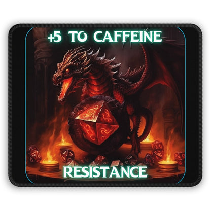 Goated Goods - D&D - +5 to Caffeine Resistance - Mouse Pad - Rectangle - 9" × 7"