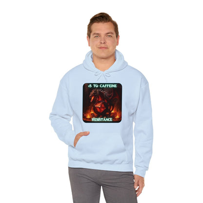 Goated Goods - D&D - +5 to Caffeine Resistance - Unisex Hoodie - Light Blue - S