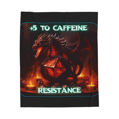 Goated Goods - D&D - +5 to Caffeine Resistance - Velveteen Plush Blanket - 30" × 40" -