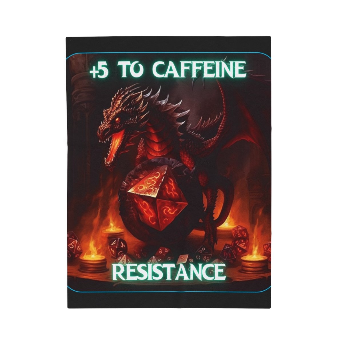 Goated Goods - D&D - +5 to Caffeine Resistance - Velveteen Plush Blanket - 50" × 60" -