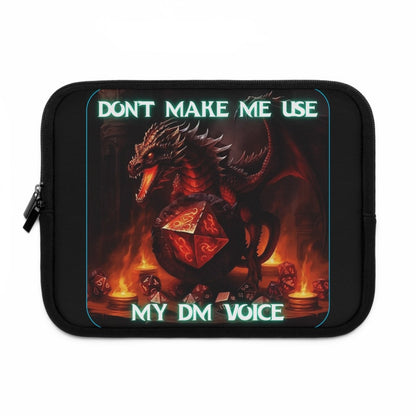 Goated Goods - D&D - Don't Make Me Use My DM Voice - Laptop Sleeve - Black - 10"