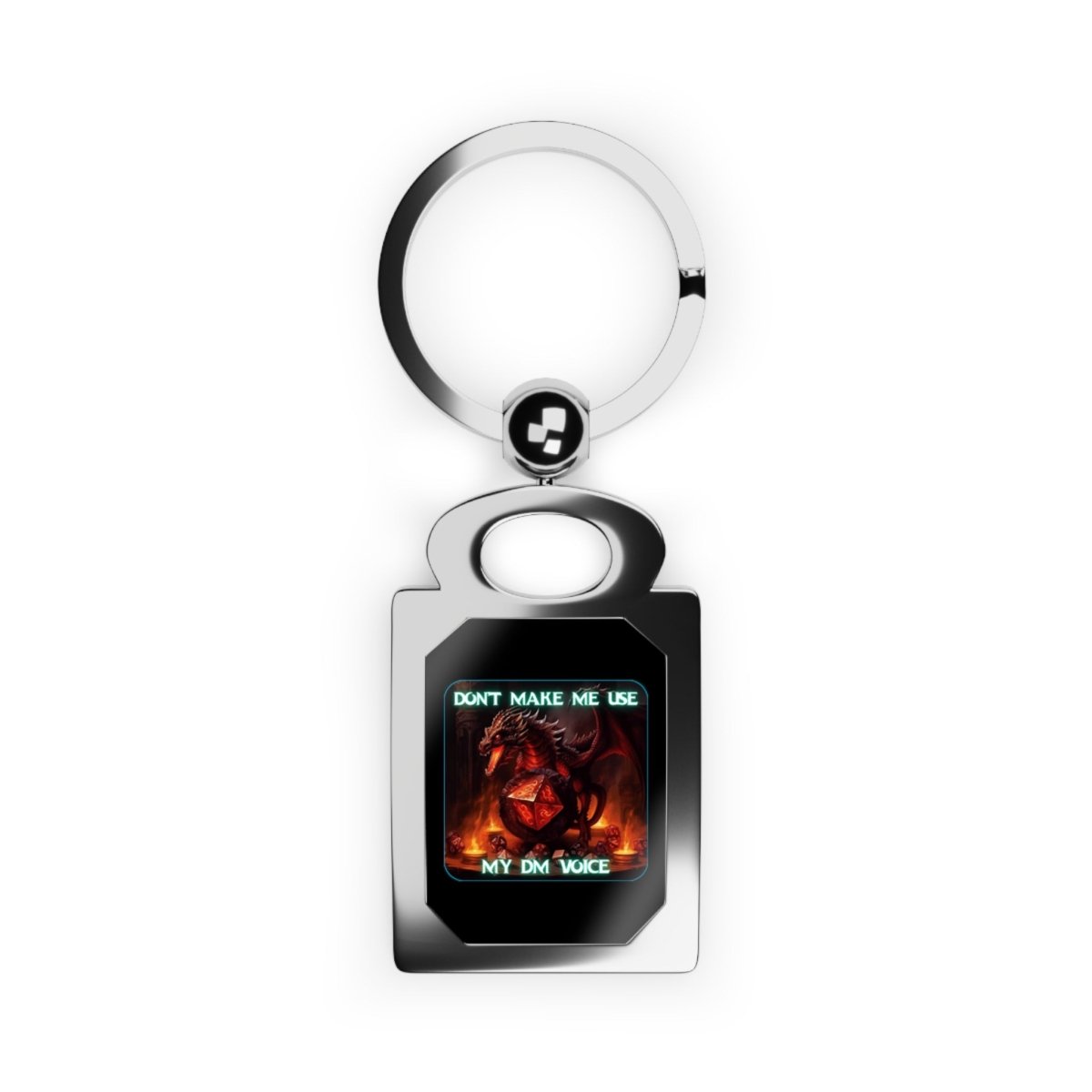 Goated Goods - D&D - Don't Make Me Use My DM Voice - Silver Keychain - One size - Glossy