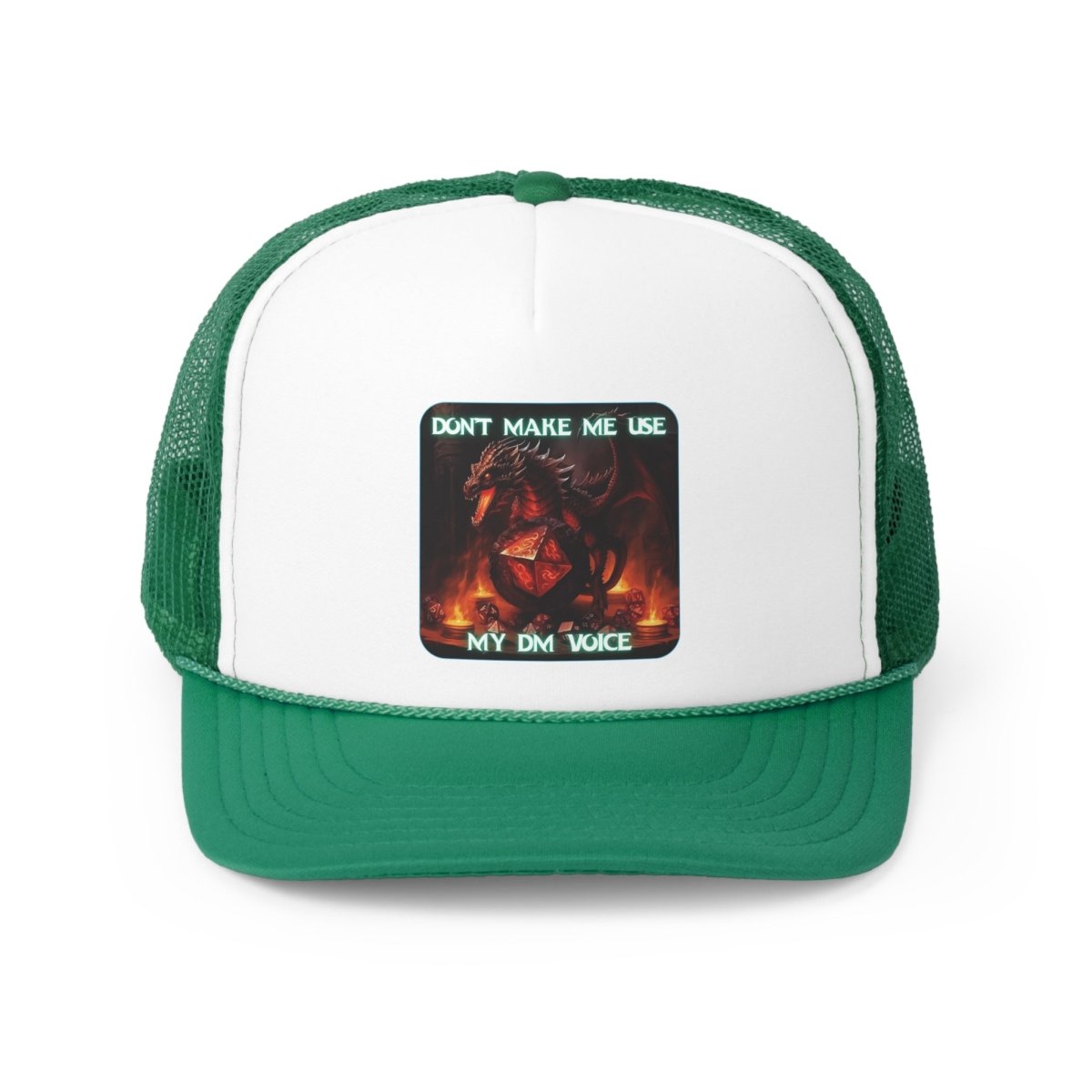 Goated Goods - D&D - Don't Make Me Use My DM Voice - Trucker Hat - Green - One size