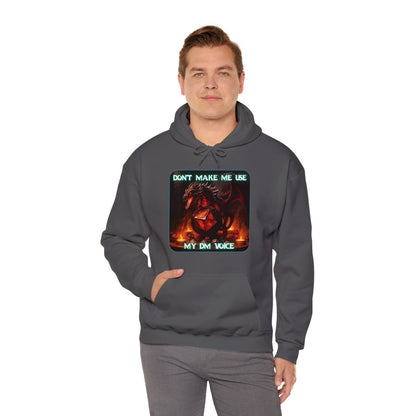 Goated Goods - D&D - Don't Make Me Use My DM Voice - Unisex Hoodie - Charcoal - S