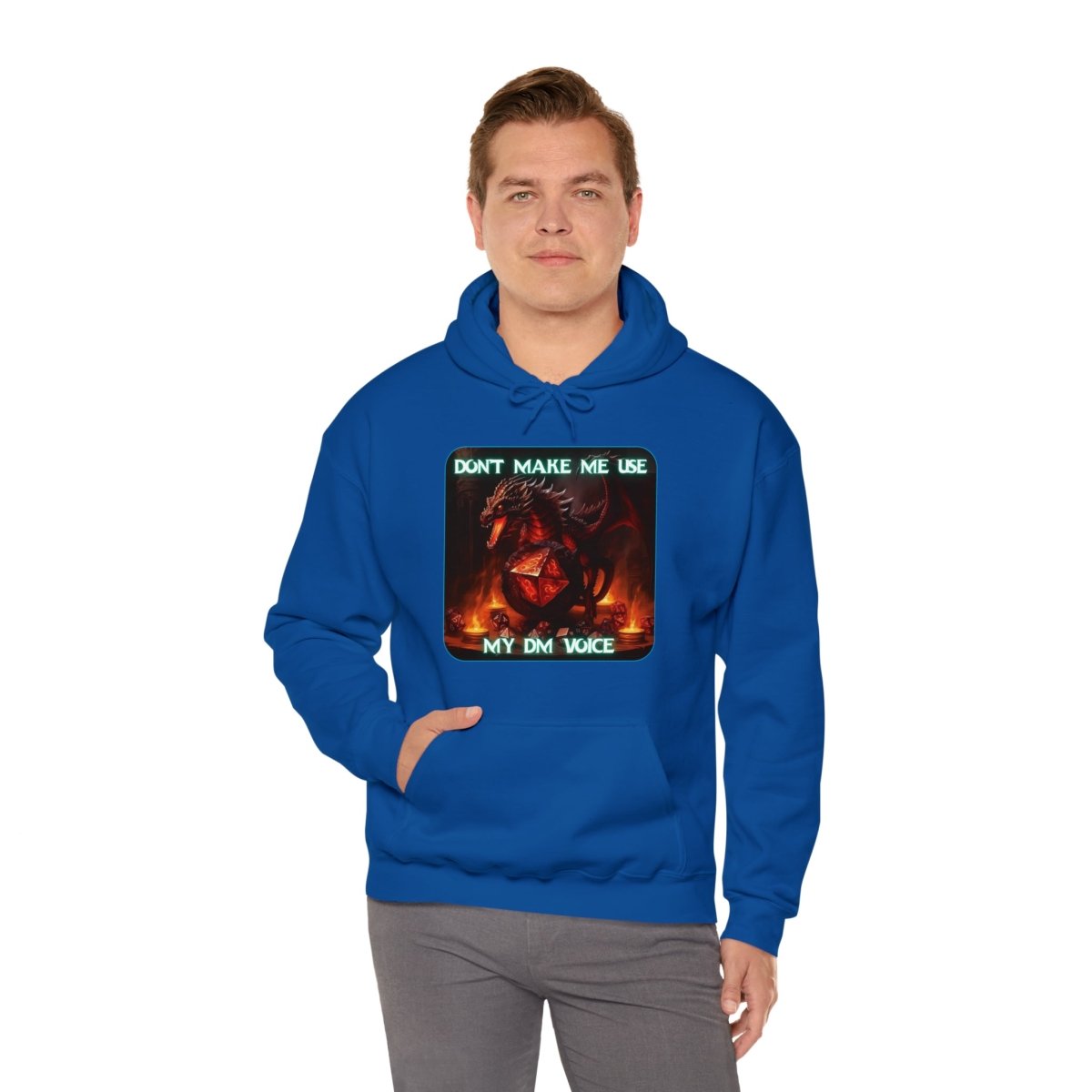 Goated Goods - D&D - Don't Make Me Use My DM Voice - Unisex Hoodie - Royal - S