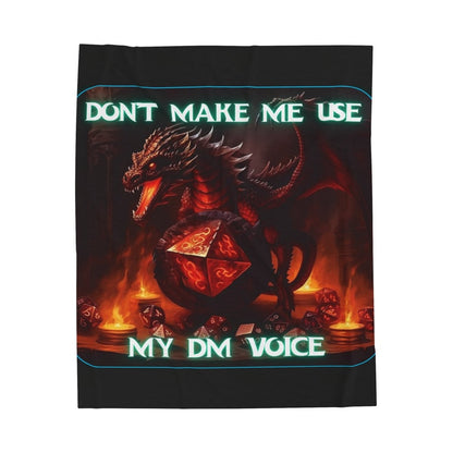 Goated Goods - D&D - Don't Make Me Use My DM Voice - Velveteen Plush Blanket - 30" × 40" -