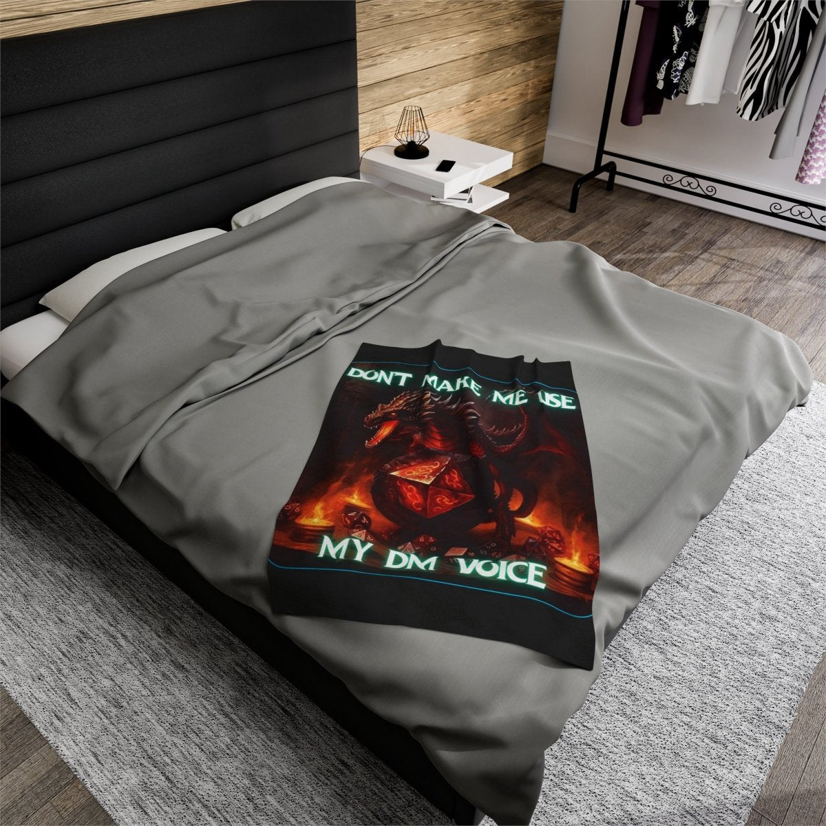 Goated Goods - D&D - Don't Make Me Use My DM Voice - Velveteen Plush Blanket - 30" × 40" -