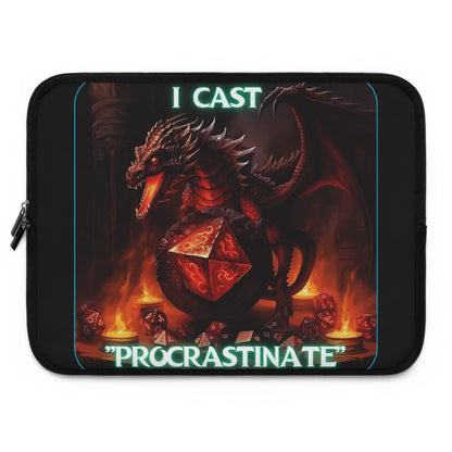 Goated Goods - D&D - I Cast Procrastinate - Laptop Sleeve - Black - 15"