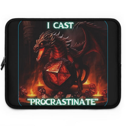 Goated Goods - D&D - I Cast Procrastinate - Laptop Sleeve - Black - 17"