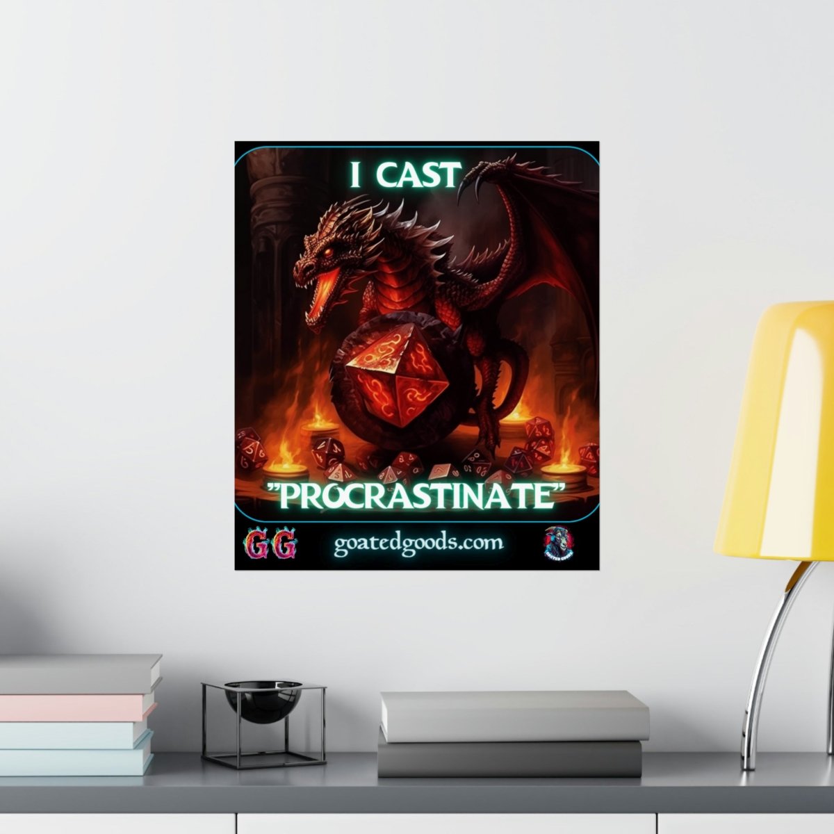 Goated Goods - D&D - I Cast Procrastinate - Matte Vertical Poster - 17" x 20" - Matte