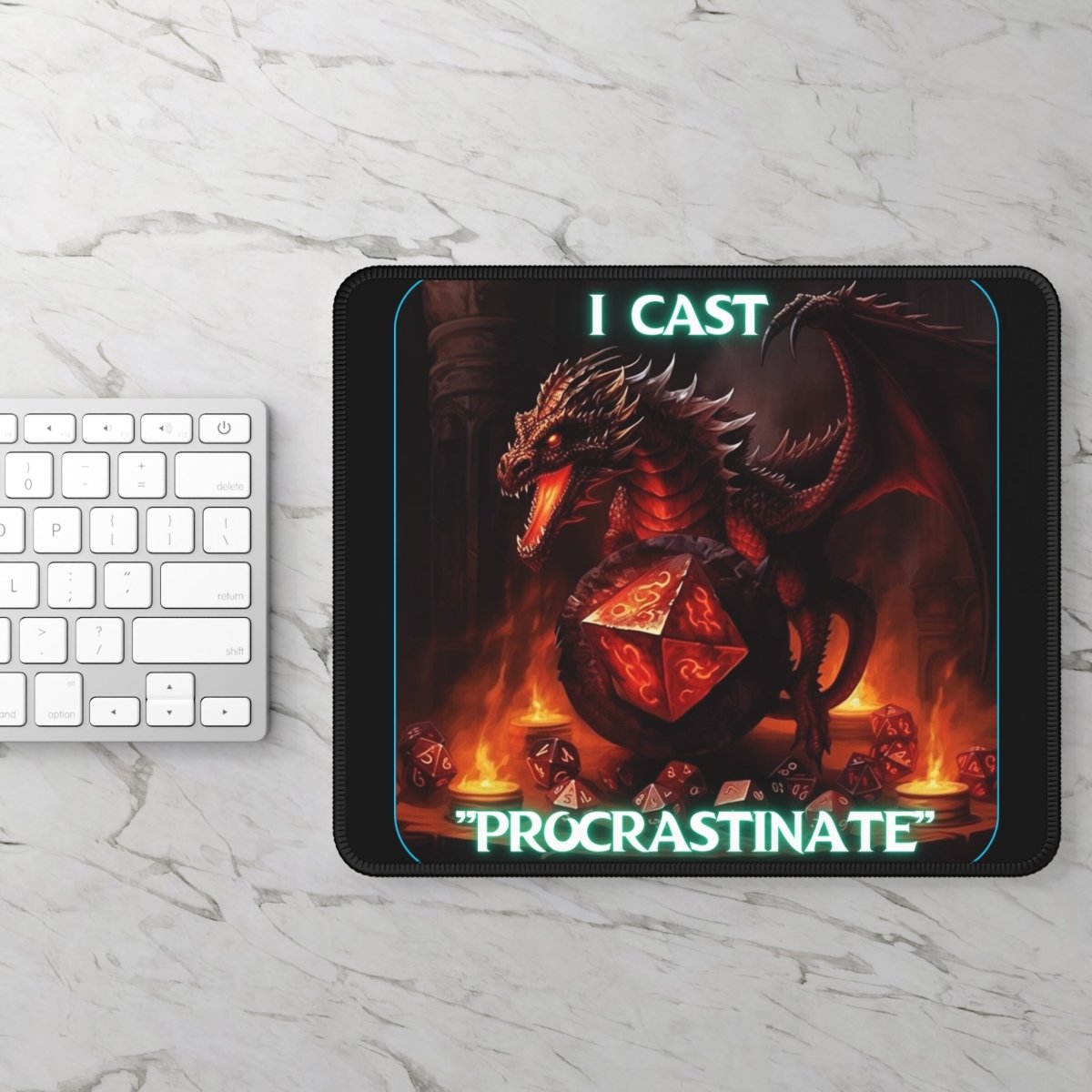 Goated Goods - D&D - I Cast Procrastinate - Mouse Pad - Rectangle - 9" × 7"