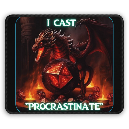 Goated Goods - D&D - I Cast Procrastinate - Mouse Pad - Rectangle - 9" × 7"