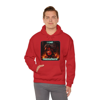 Goated Goods - D&D - I Cast Procrastinate - Unisex Hoodie - Red - S