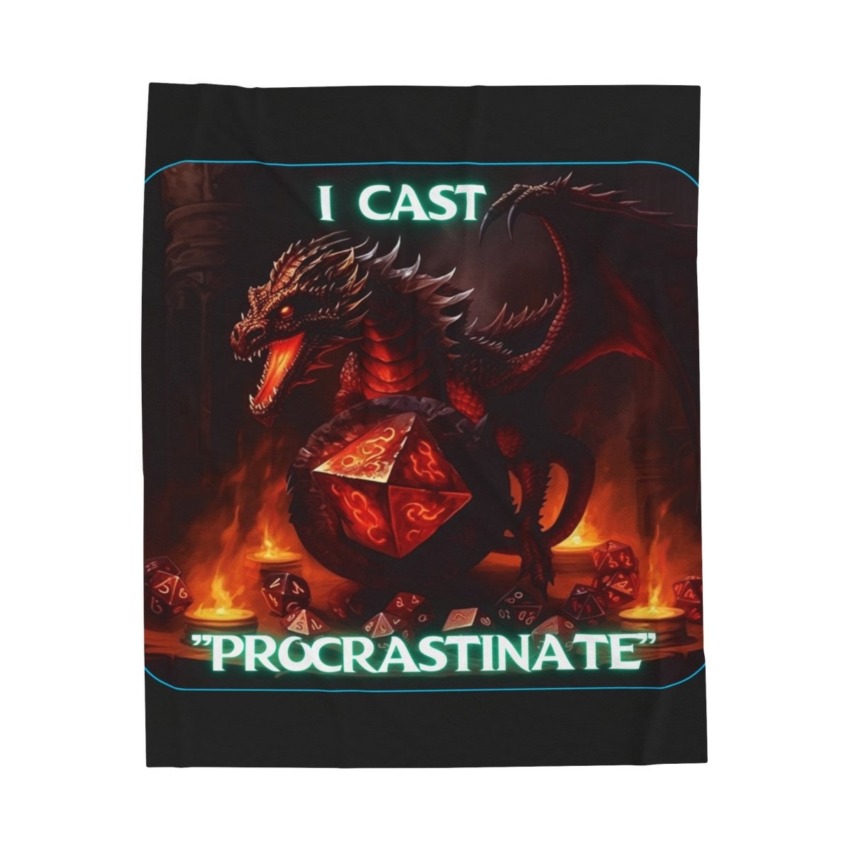 Goated Goods - D&D - I Cast Procrastinate - Velveteen Plush Blanket - 30" × 40" -