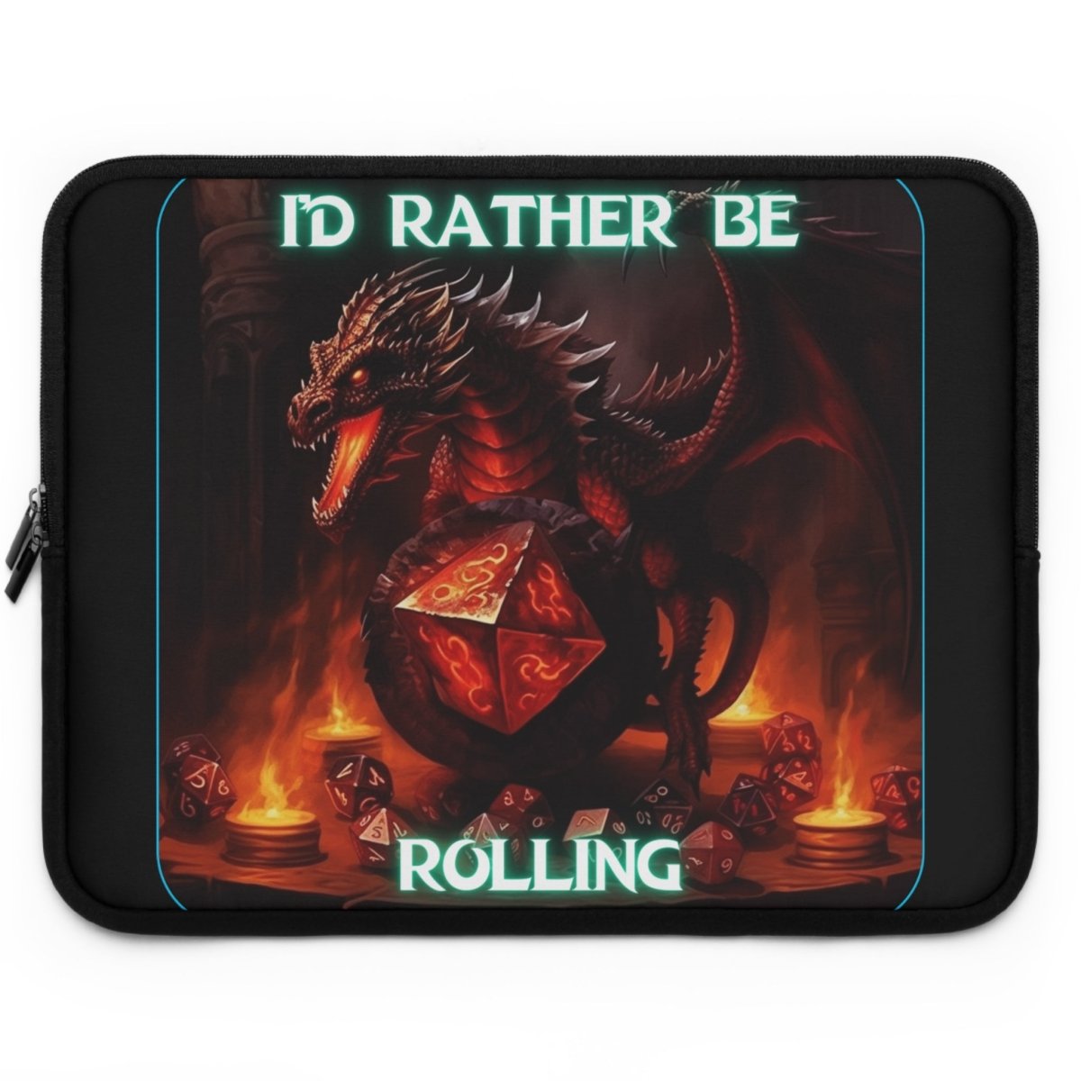 Goated Goods - D&D - I'd Rather Be Rolling - Laptop Sleeve - Black - 17"