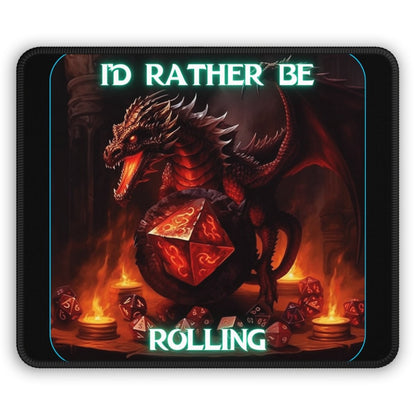 Goated Goods - D&D - I'd Rather Be Rolling - Mouse Pad - Rectangle - 9" × 7"