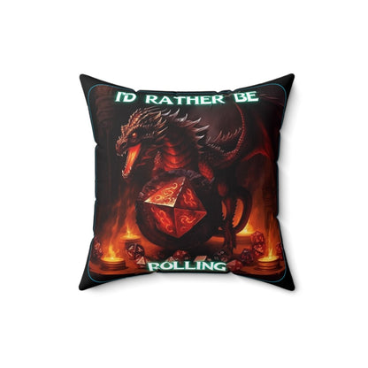 Goated Goods - D&D - I'd Rather Be Rolling - Square Pillow - 16" × 16" -