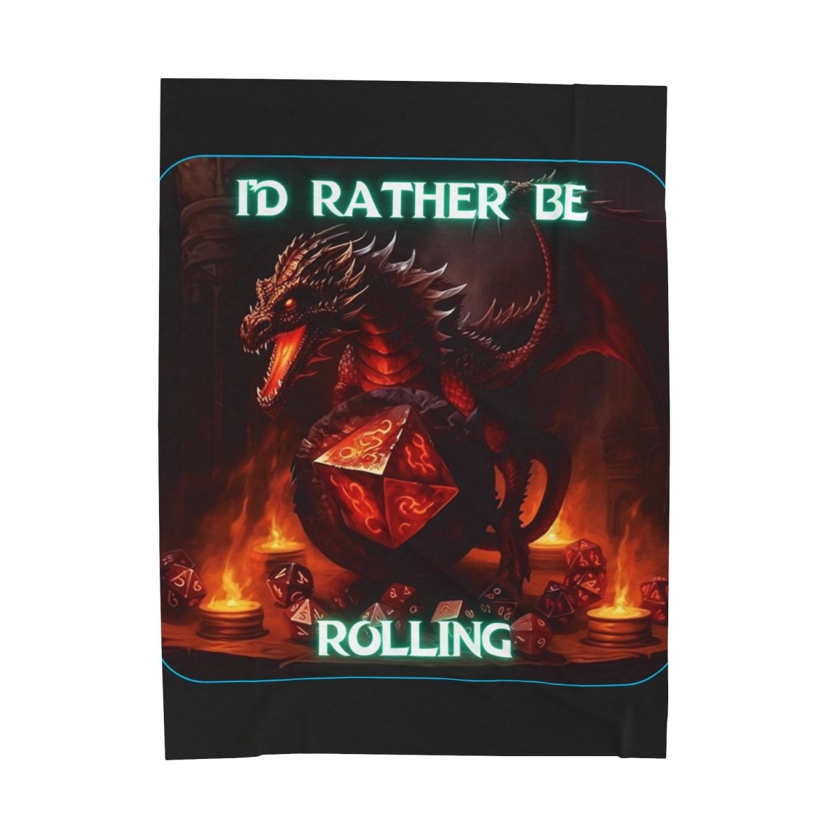 Goated Goods - D&D - I'd Rather Be Rolling - Velveteen Plush Blanket - 60" × 80" -