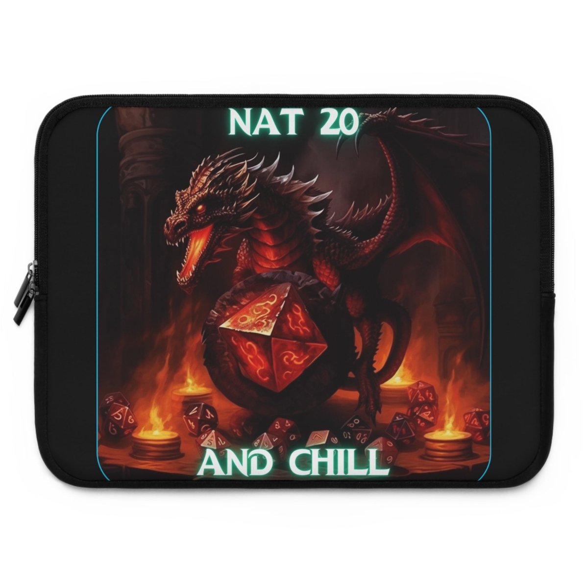 Goated Goods - D&D - Nat 20s and Chill - Laptop Sleeve - Black - 17"