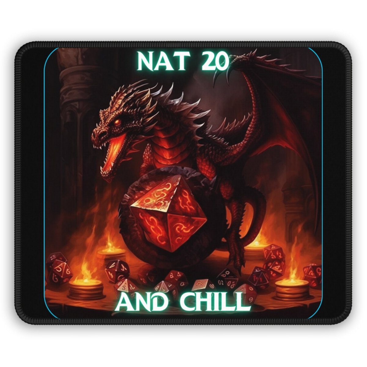 Goated Goods - D&D - Nat 20s and Chill - Mouse Pad - Rectangle - 9" × 7"