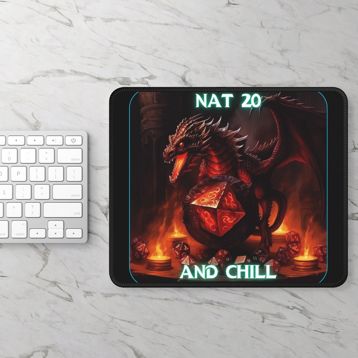 Goated Goods - D&D - Nat 20s and Chill - Mouse Pad - Rectangle - 9" × 7"