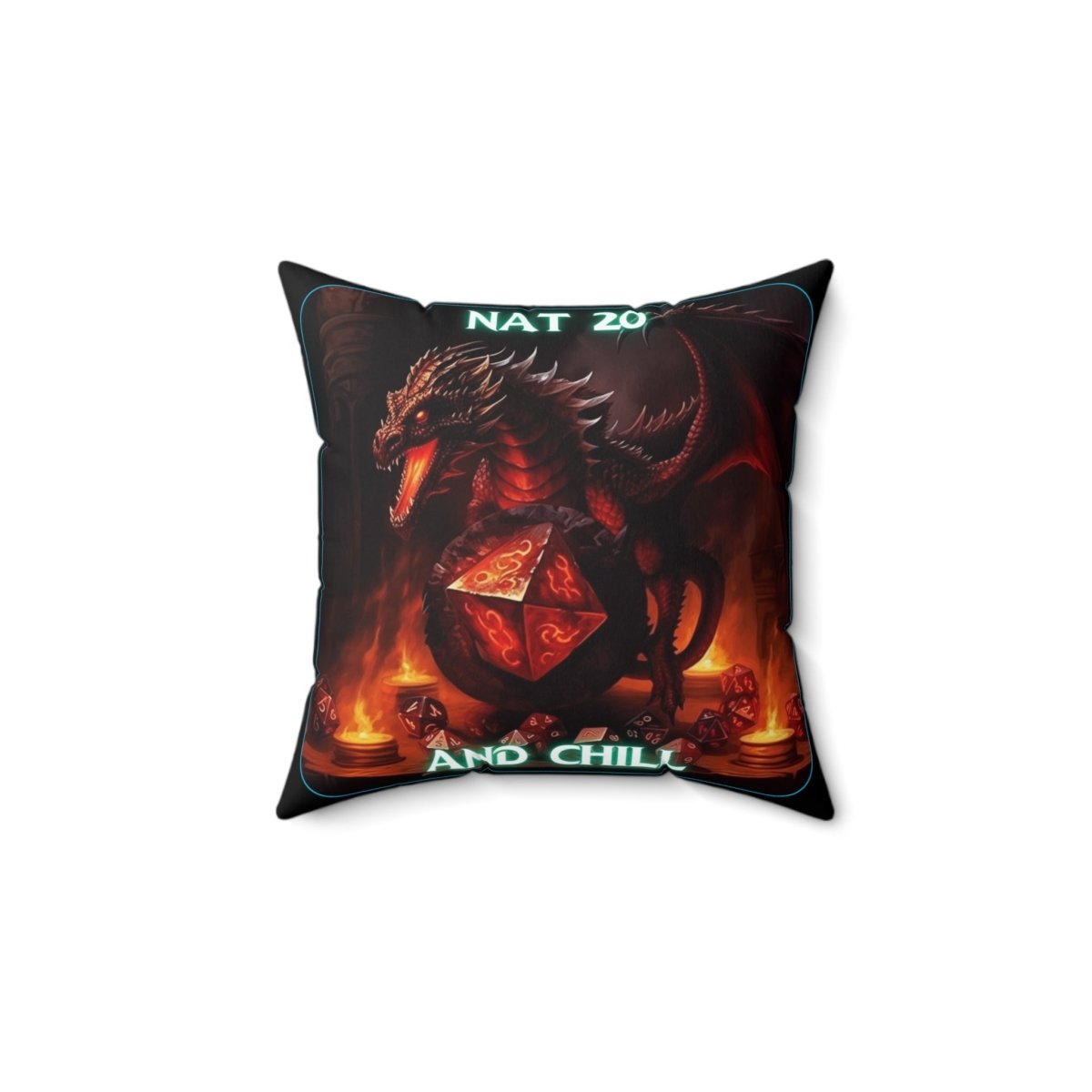 Goated Goods - D&D - Nat 20s and Chill - Square Pillow - 14" × 14" -