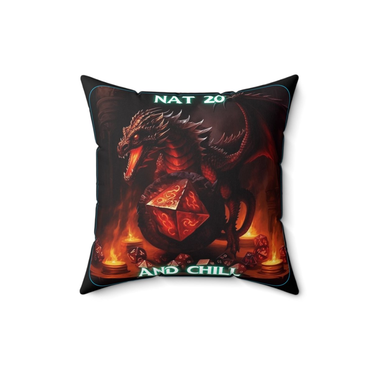 Goated Goods - D&D - Nat 20s and Chill - Square Pillow - 16" × 16" -