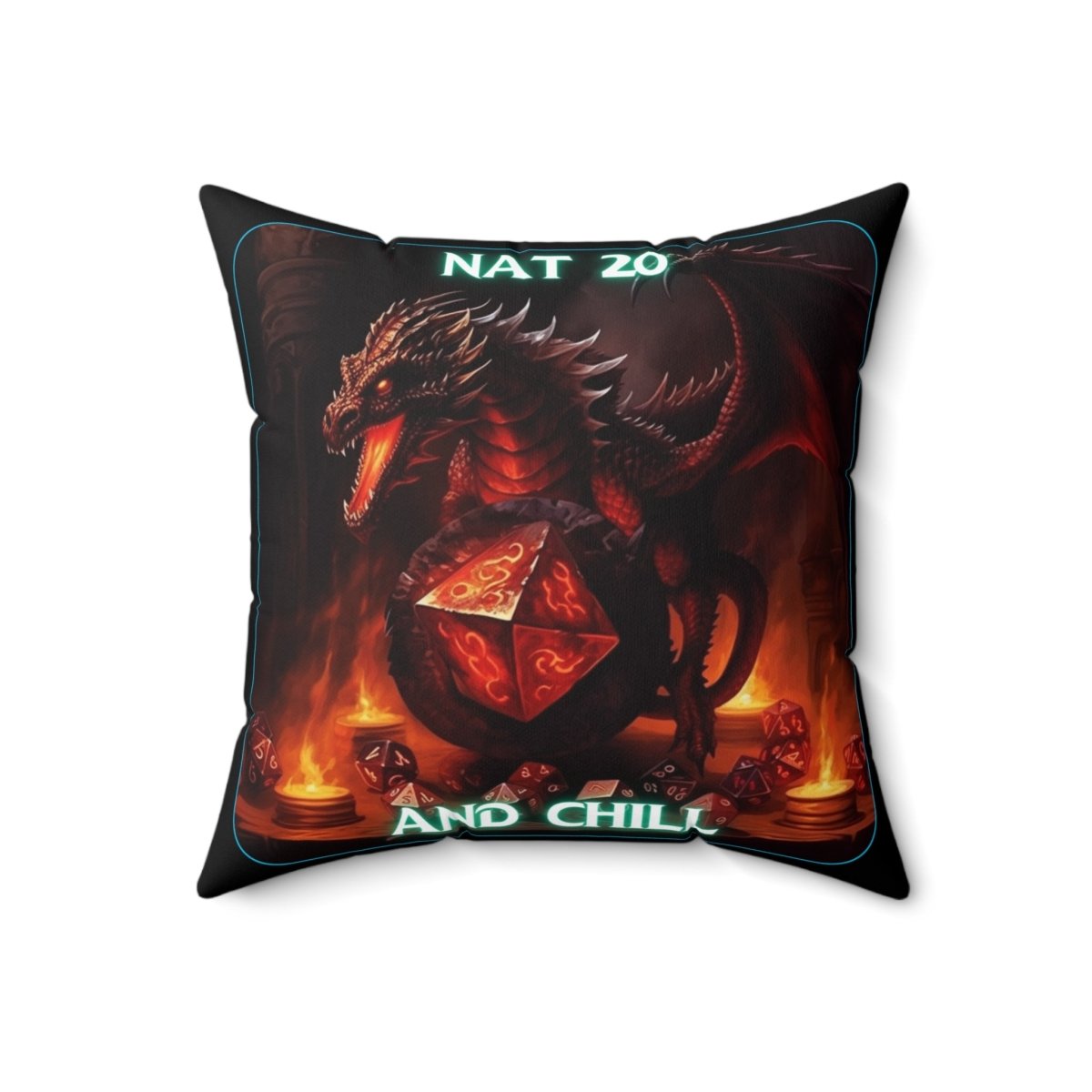 Goated Goods - D&D - Nat 20s and Chill - Square Pillow - 18" × 18" -