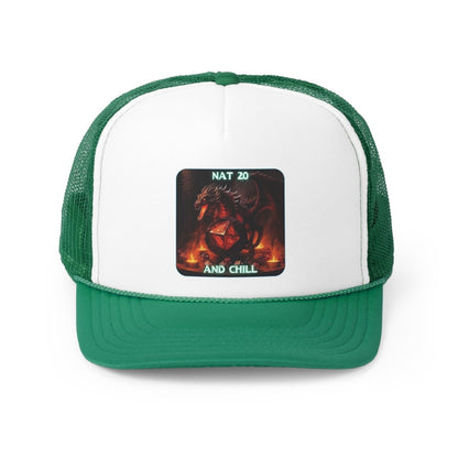 Goated Goods - D&D - Nat 20s and Chill - Trucker Hat - Green - One size